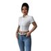 European And American Cross-border White Short-sleeve Women's Shirt, Short Style, 2026 Summer New Model, Slim Fit,_ecoleips.com