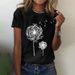 Independent Brand With Simple Print And Colorful Dandelion Design, Short-sleeved Women's T-shirt_ecoleips.com