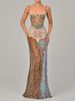 Mozision Leopard Print Lace Split Sexy Maxi Dress Women Gown Elegant Patchwork Chiffon Sleeveless Backless Beach Evening Dress_ecoleips.com