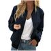Women's Clothing Spring/Summer New Casual Jacket, Solid Color Fashion Zipper Cardigan Baseball Jacket_ecoleips.com