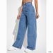 High Waisted Straight Leg Jeans for Women Loose Fit Solid Color Wide Leg Pants Petite New Spring Autumn Style_ecoleips.com