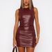 Women's Clothing Sexy Slim Fit Bodycon Dress PU Leather Casual England Style Thin Night Outwear For Nightclubs_ecoleips.com
