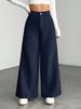Women's High-Waisted Corduroy Pants Casual Loose Slimming Wide Leg Trousers_ecoleips.com