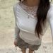 2023 Autumn New Women's Fashion Sexy Slim Lace Patchwork Long Sleeve T-Shirt_ecoleips.com