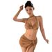 Luxury Sexy Pure Desire Style Three Piece Bikini Swimsuit for Women High End Two Piece Girl Hot_ecoleips.com