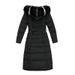 Long For Women Large Fur Collar, Winter Coat With Loose Belt, New Thickened Down Cotton Jacket_ecoleips.com