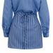 K Fashion Striped Skirt Set For Women's Clothing, New Style With Lapel And Long Sleeved Shirt, Commuting Two-piece Set_ecoleips.com