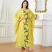 4048 Muslim Women's Clothing Robe Batwing Sleeve Loose Long Fashion Dress_ecoleips.com