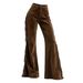 Western Fringe Bell Bottom Pants For Women – Vintage Suede Flared Trousers (Polyester, Mid-Rise, Boho Chic, S-Xxl)_ecoleips.com