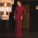 ng2510292 European And American Hot-Selling Women's Evening 2025 Summer New Fashion Elegant Slim Fit Round Neck Long Sleeve Dress_ecoleips.com