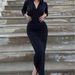 New European And American Fashion Sexy Long-sleeved Bodycon Casual Slim-fit Hooded Solid Color Dress, Stylish Women's_ecoleips.com