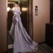 Women's Clothing Purple Fishtail Evening Dress New Heavy Pearl French Host One Shoulder Toast Dress Light Wedding Dress_ecoleips.com