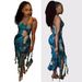 Women's Clothing Spring And Summer New Fashion Printed Chest Wrap Slit Ruffle Dress Spot Model_ecoleips.com