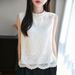 2025 Model New Chinese Style Ruffled Collar Sleeveless Vest Women, Lace Inner Top, Stylish And Sweet Knitwear For Women_ecoleips.com