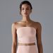 K New Solid Color Chest Wrapped Yoga Suit Top With Pleats, Strapless, Breathable, Slim Fit, Anti Slip, Running Sports Bra, Fitness Suit_ecoleips.com