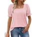 Women's Clothing Spring And Summer New Fashion Simple U Neck Petal Sleeve Loose T Shirt_ecoleips.com
