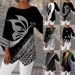 Spring Summer Geometric Print Long Sleeve Round Neck Women's Shirt In Stock 2023 Amazon AliExpress WISH Cross Border_ecoleips.com