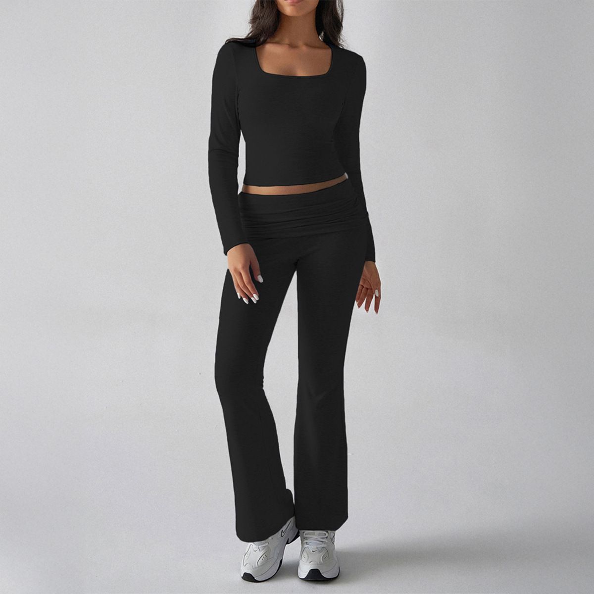 DiYun European American Sports Long-sleeve T-shirt Casual Pants Two-piece Set For Women, 2025 Autumn And Winter,_ecoleips.com