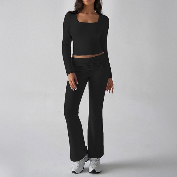DiYun European American Sports Long-sleeve T-shirt Casual Pants Two-piece Set For Women, 2025 Autumn And Winter,_ecoleips.com