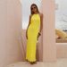 European American Style Women's Backless Pleated Dress Breathable Tie up Ruffled Long Skirt New Arrival_ecoleips.com