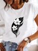 European American Cross-border Foreign Trade Women's Floral And Plant Print Round-neck Printed Short-sleeve T-shirt Top_ecoleips.com