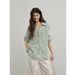 Relaxed Casual, Comfortable V-neck 100% Ramie Shirt, Loose And Simple Sun-protective Long-sleeve Shirt_ecoleips.com
