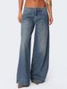 Women's Loose Wide Leg Denim Trousers Fashion Printed Jeans Ladies High Waist Straight Leg Pants_ecoleips.com