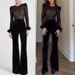 Women's Clothing autumn and winter new gold velvet stitching long sleeved jumpsuit casual party women's trousers_ecoleips.com