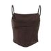 Women's Clothing Sexy Satin Fishbone Strapless Camisole Top For Women Back Tie Cropped Waist Pure Color Autumn Hot Girl Fashion_ecoleips.com