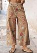 European And American Style Women's mid Waist Wide Leg Jeans Loose Floral Cropped Pants Bohemian_ecoleips.com