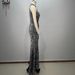 Women's Clothing Fashion Round Neck One Shoulder Heavy Nail Crystal Diamond Ostrich Feather Sequin Hip Party Dress_ecoleips.com