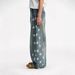 Women's High Waist Wide Leg Jeans Trendy Star Print Side Cutout Casual Cotton Hip Hop Style Loose Fitting Spring/Autumn_ecoleips.com