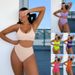 2025 New Cross Border European And American Foreign Trade High Waisted Women's Bikini, Solid Color Sexy Swimsuit, Multi Color Swimwear_ecoleips.com