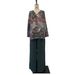Aria Basics Aria Basics 2024 European And American Spring Fashion New Hand-painted Printed Shirt Top Wide-leg Pants Two-piece Set Women's_ecoleips.com