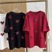 Women's Clothing Spring Heavy Three Dimensional Love Towel Embroidery Short Sleeved T Shirt Female Beaded Loose Top_ecoleips.com