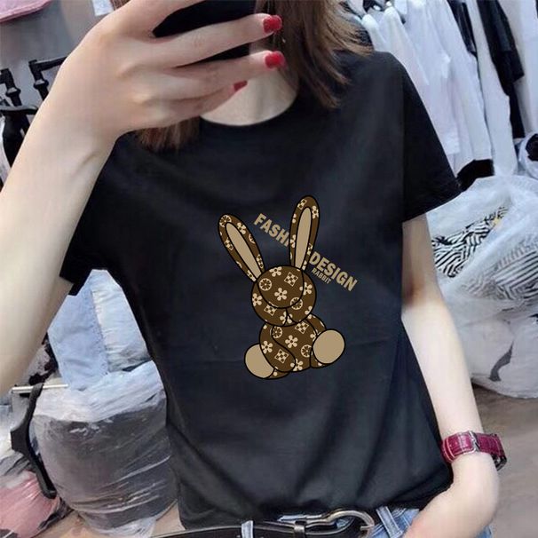 Summer Women's T-Shirt Short Sleeve Loose Fit Casual Top White Trendy Japanese Korean Style Base Layer For Everyday Wear_ecoleips.com