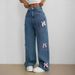 Women's Clothing Y2K Street Style Bow Collage Washed Jeans Loose Straight Wide Leg Trousers For Women Fashion_ecoleips.com