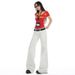 In-stock White Low-waist Flared Jeans Women, Spring/summer Slim-fit Stretch Straight-leg Bell-bottom Pants, Available_ecoleips.com