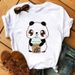 European And American Cross-border Foreign Trade Women's Clothing Animal Milk Tea Round Neck Printed Short-sleeve_ecoleips.com