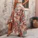 Women's Clothing Chiffon Print High Waist Large Size Skirt Pants_ecoleips.com