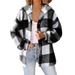Printed Plaid Hooded Button Jacket Plush Warm Coat Women's Top Wholesale_ecoleips.com