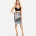 Verve New Stylish Commuter Striped Women's Pencil Midi Skirt_ecoleips.com