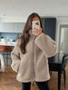 Women's High-Neck Fleece Coat – Cozy Oversized Teddy Jacket For Fall & Winter, Minimalist Street Style_ecoleips.com