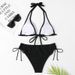 Women's Clothing Strappy Sexy Bikini Sexy High End Solid Color Beach Vacation Swimsuit_ecoleips.com