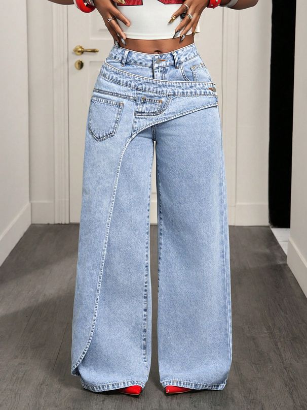 Women's Trendy Designer Jeans - Versatile Casual Denim Pants With Modern Fit For Everyday Outings_ecoleips.com