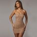 Women's Clothing New Hot Selling Women's Fashion Sexy Hot Diamond Double Layer Mesh Hip Dress_ecoleips.com