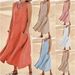 Voya Women's Summer European And American Style Pocket Sleeveless Round Neck Dress_ecoleips.com