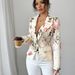 "Women's Slim Fit Printed Blazer Jacket Long Sleeve Office Casual Polyester Blazer For Autumn"_ecoleips.com