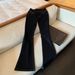 Low Waisted Slim Fit Denim Jeans Supermodel Long Legged Black Tight Fitting And Slimming Slightly Flared Pants Visible Stitching New Spring Style_ecoleips.com