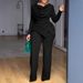 "Sweetheart Jumpsuit – Flowy Long-Sleeve Romper With Straight Leg For Women_ecoleips.com